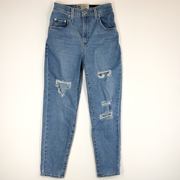 Levi's‎ Silver Tab High Waisted Rise Mom Jean Tapered Denim Medium Wash 26x27 - Picture 1 of 10